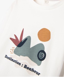 Tee-shirt manches longues à message bébé garçon